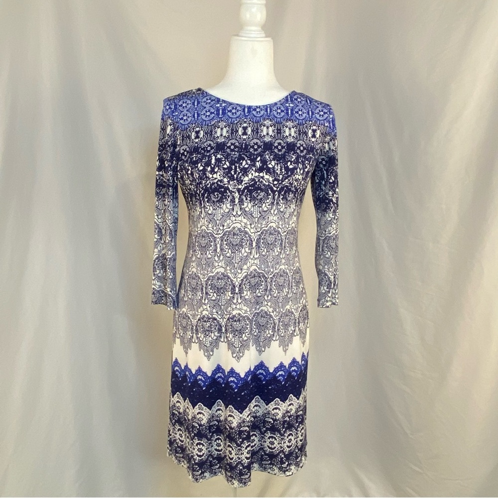 Donna Morgan Size 6 Blue print dress